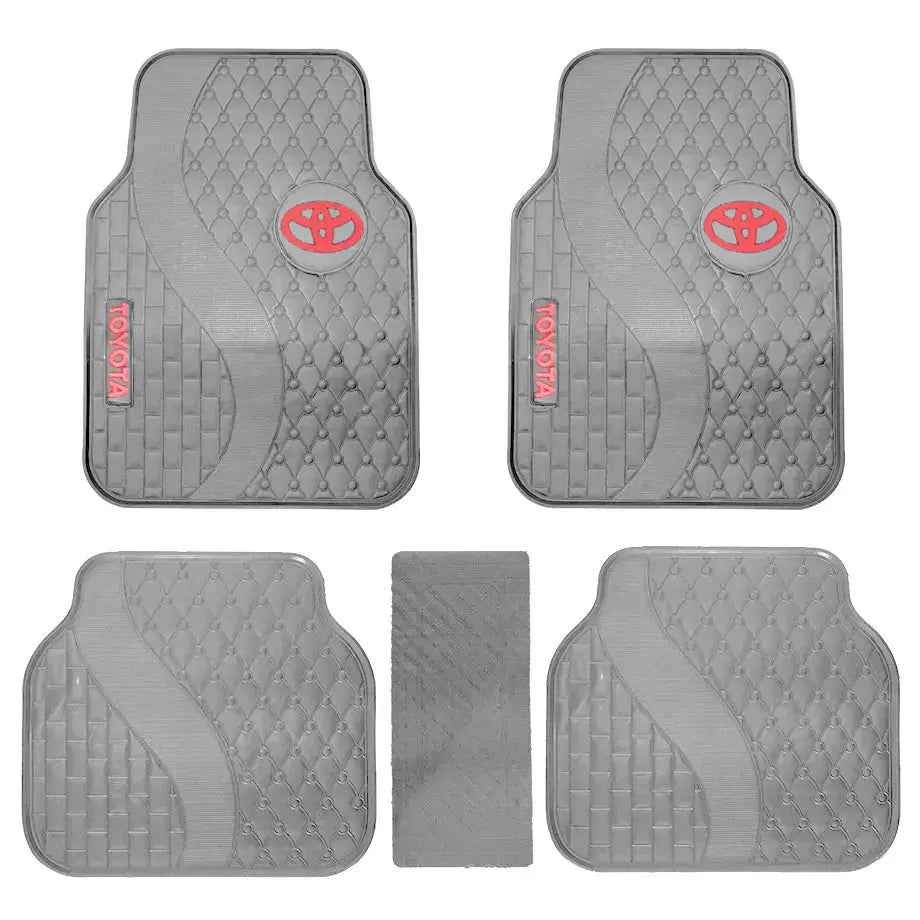 Suitable To Fit - Toyota 5-Piece Rubber Car Mats (Red) Max Motorsport