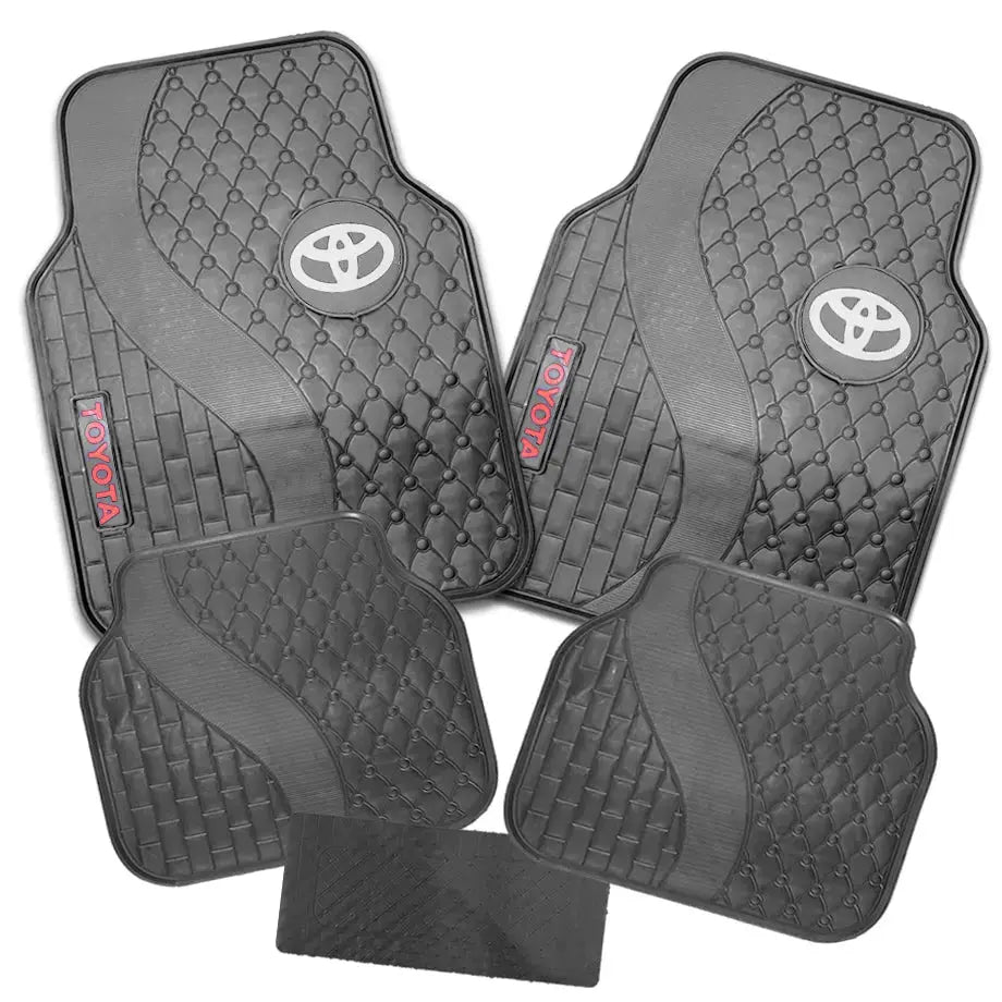 Suitable To Fit - Toyota 5-Piece Rubber Car Mats (White) Max Motorsport