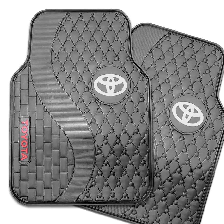 Suitable To Fit - Toyota 5-Piece Rubber Car Mats (White) Max Motorsport