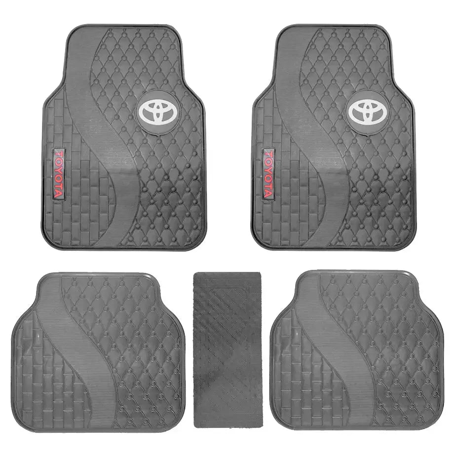 Suitable To Fit - Toyota 5-Piece Rubber Car Mats (White) Max Motorsport