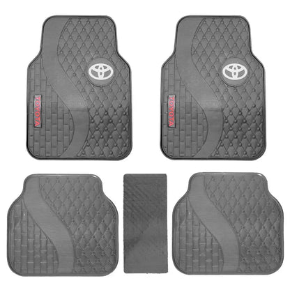 Suitable To Fit - Toyota 5-Piece Rubber Car Mats (White) Max Motorsport