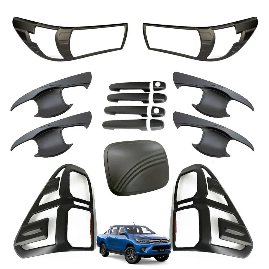Suitable To Fit - Toyota Hilux (15-19) Matte Black Accessory Kit (17-Piece) Max Motorsport