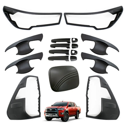 Suitable To Fit - Toyota Hilux (20-On) Matte Black Accessory Kit (17-Piece) Max Motorsport