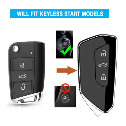 Suitable To Fit - VW 3-Button Keyless Entry Golf 8 Style Conversion Key Kit Max Motorsport