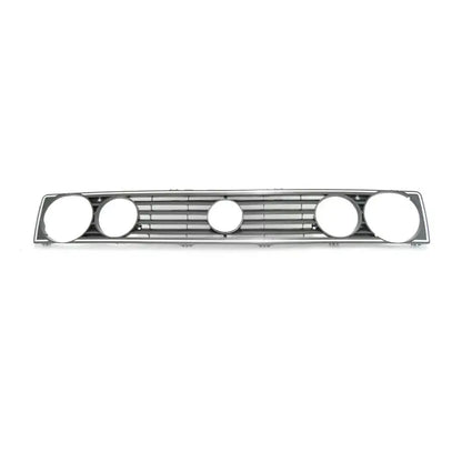 Suitable To Fit - VW Golf 1 Silver Line Big Badge Double Headlight Grille (Plastic) Max Motorsport