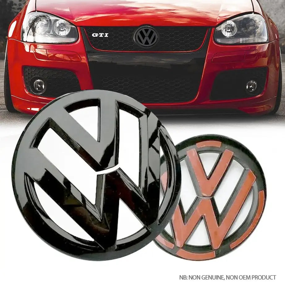 Suitable To Fit - VW Golf 5  Gloss Black Stick On Emblem Badge (Pair) maxmotorsports