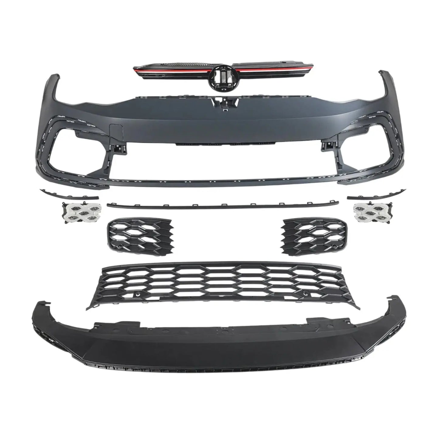 Suitable To Fit - VW Golf 8 GTI Style Plastic Front Bumper Upgrade Max Motorsport
