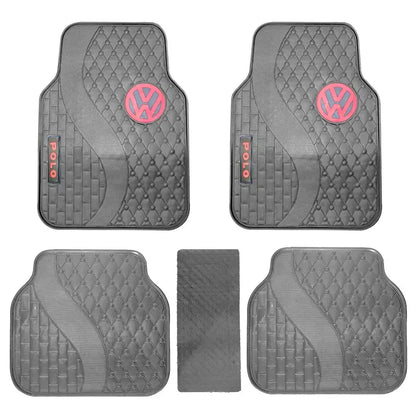 Suitable To Fit - VW Polo 5-Piece Rubber Car Mats (Red) Max Motorsport