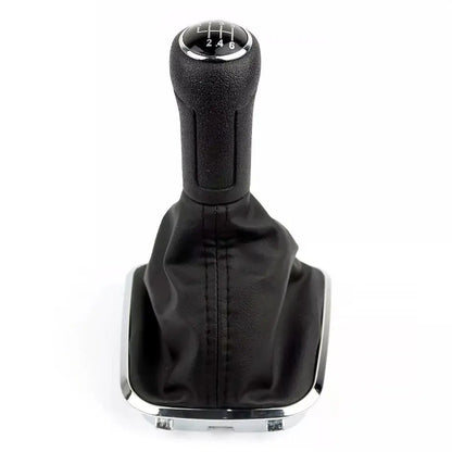 Suitable To Fit - VW Polo 6C  Leather Gear Knob + Boot Cover (6 Speed) maxmotorsports