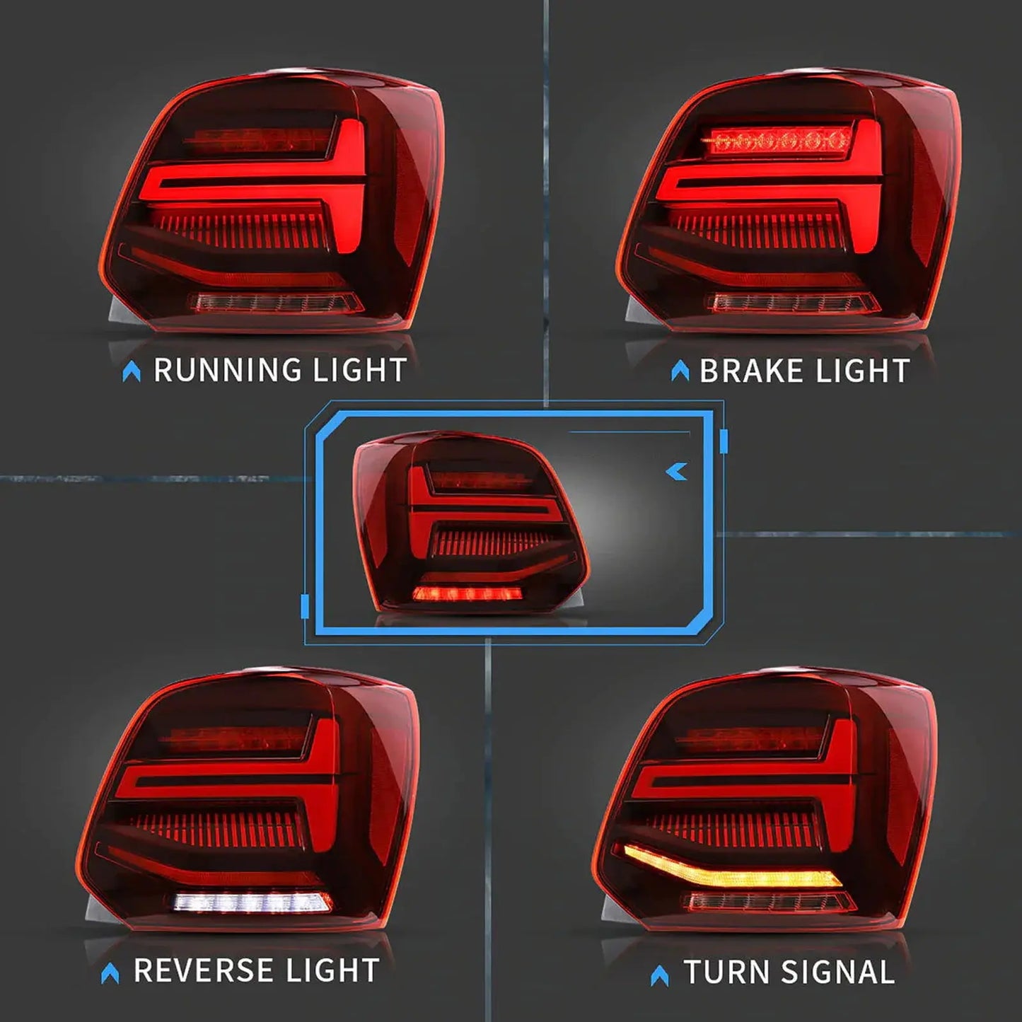 Suitable To Fit - VW Polo 6R LED Sequential Taillight Max Motorsport