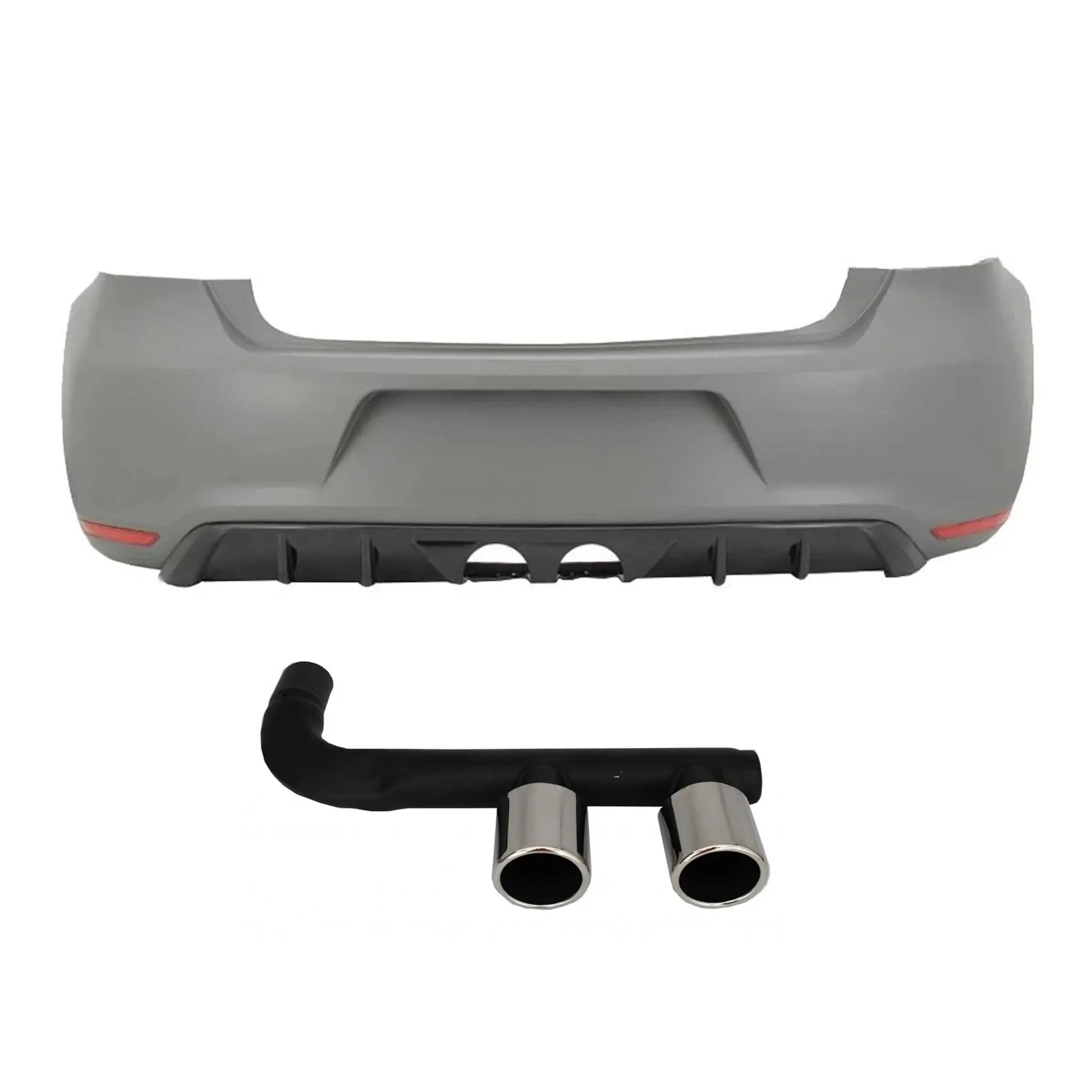 Suitable To Fit - VW Polo 6R R400 Style Plastic Rear Bumper Upgrade With Tailpipe Exhaust maxmotorsports