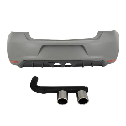 Suitable To Fit - VW Polo 6R R400 Style Plastic Rear Bumper Upgrade With Tailpipe Exhaust maxmotorsports