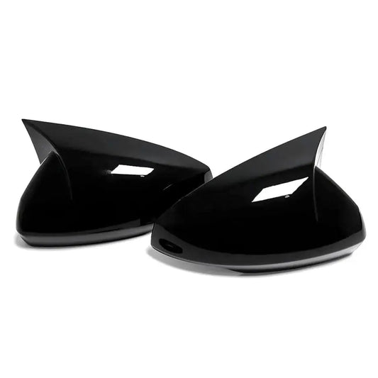 Suitable To Fit - VW Polo 8 AW (18-On) Gloss Black Wing Style Stick-On Mirror Covers Max Motorsport