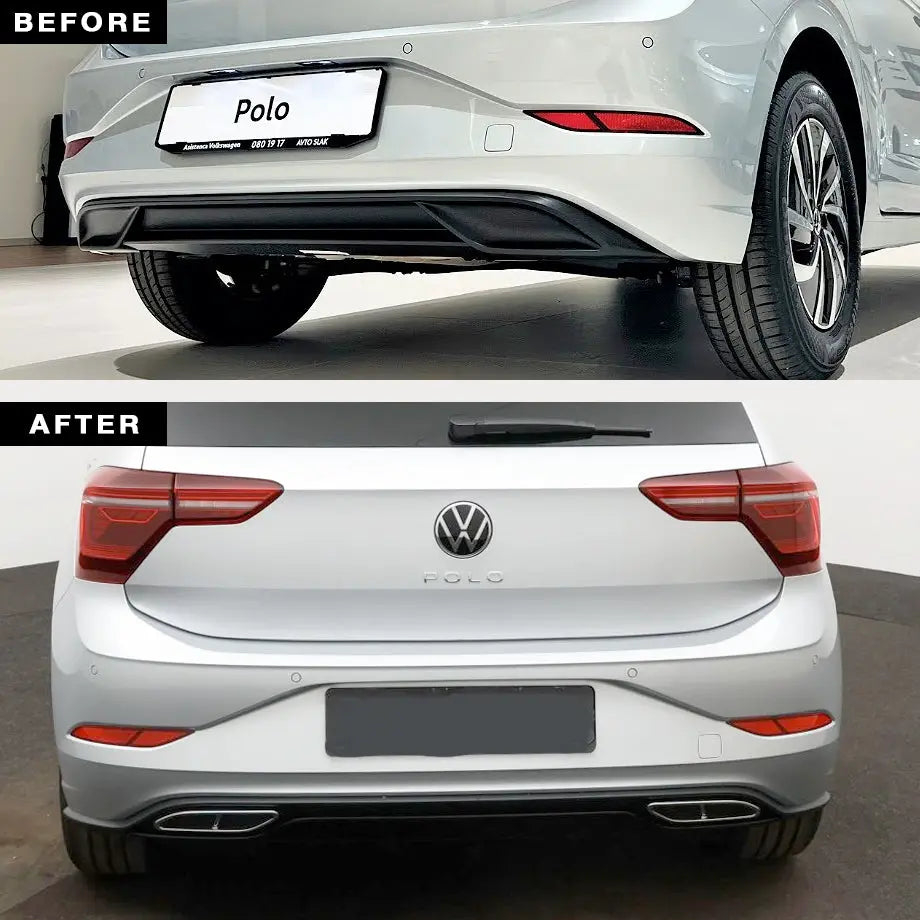 VW Polo 8 AW (18-On) Gloss Black Rear Diffuser – Max Motorsport