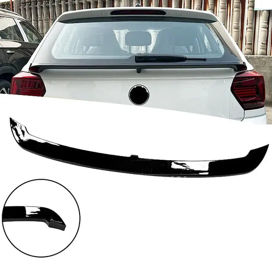 Suitable To Fit - VW Polo 8AW (19-22) Gloss Black Raised Rear Middle Wing Spoiler Max Motorsport