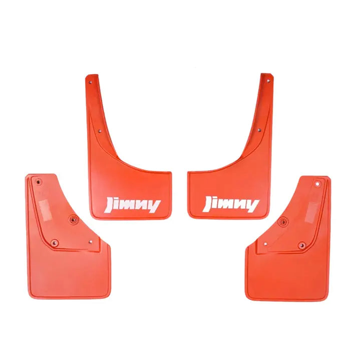 Suzuki Jimny (18-On) Plastic Red Mud Flaps With Logo (4-Piece) Max Motorsport