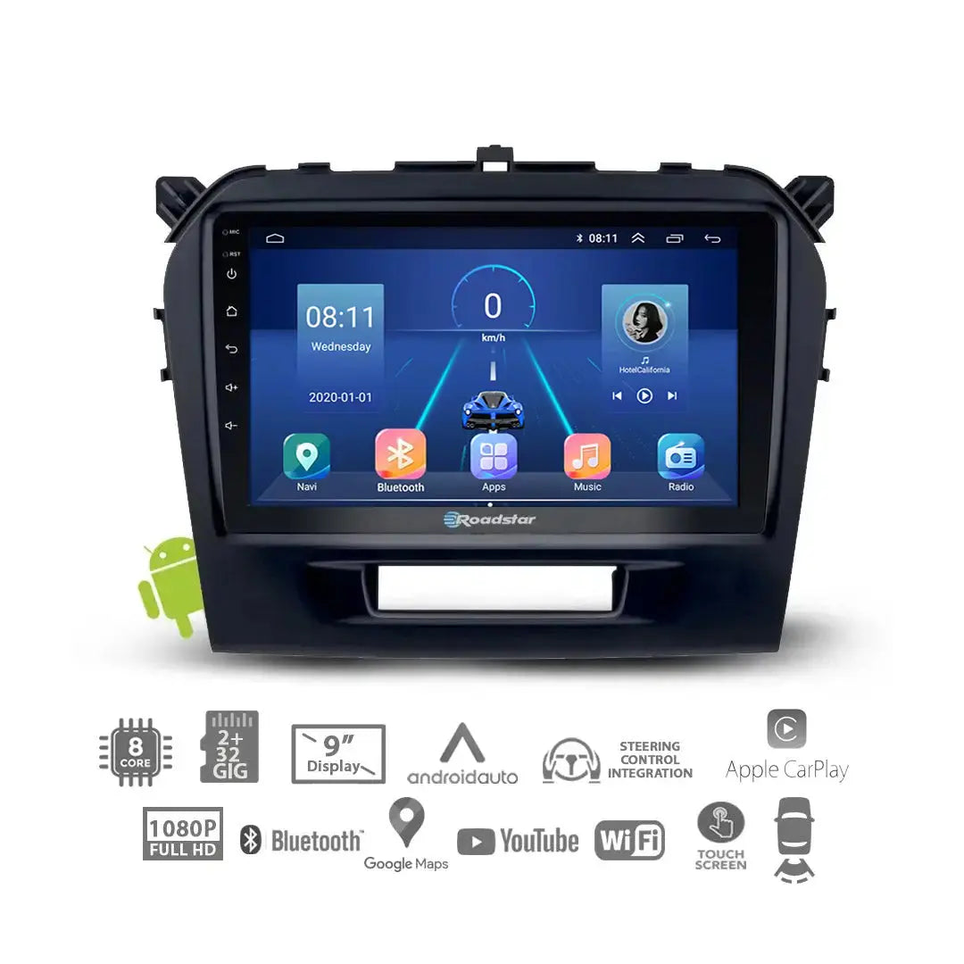 Suzuki Vitara (16-19) - 9 Inch Roadstar Android Entertainment & GPS System Roadstar