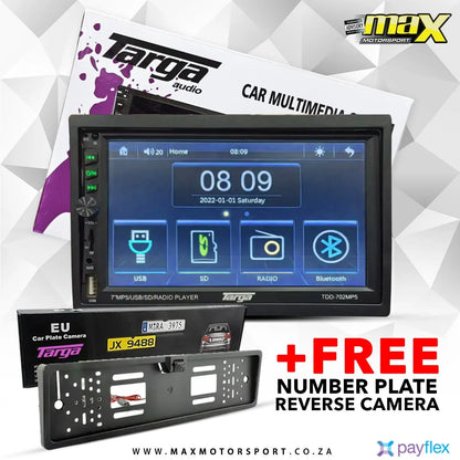 Targa TDD-702MP5 7″ MP5 Media Player with Mirror Link  +FREE Number Plate Reverse Camera Targa