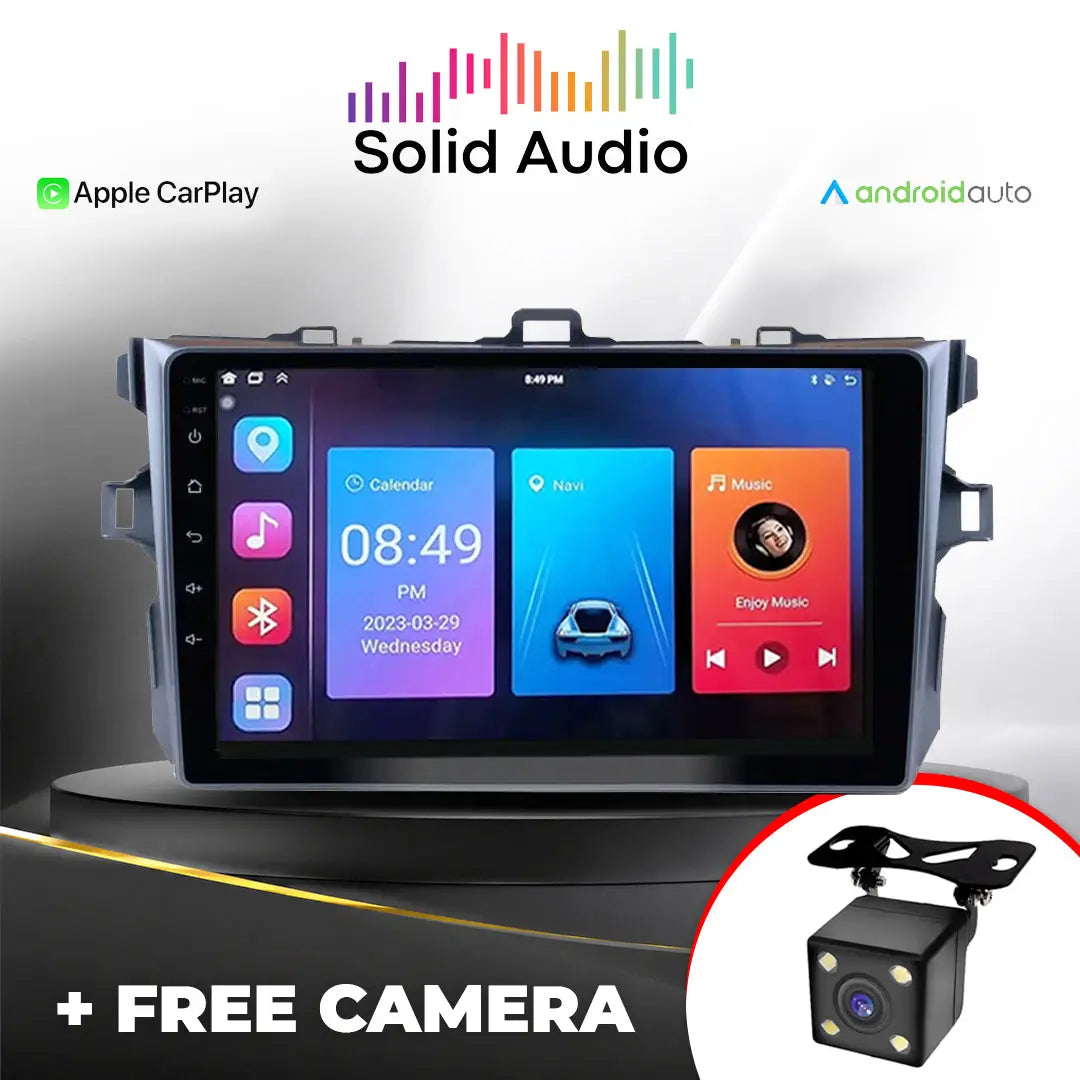 Toyota Corolla (07-13) - 9 Inch Solid Audio Android Entertainment & GPS System +FREE Reverse Camera Solid Audio