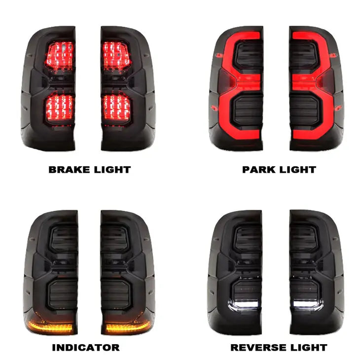 Toyota Hilux GR Sport Style (12-15) Smoked Black LED Taillights Max Motorsport