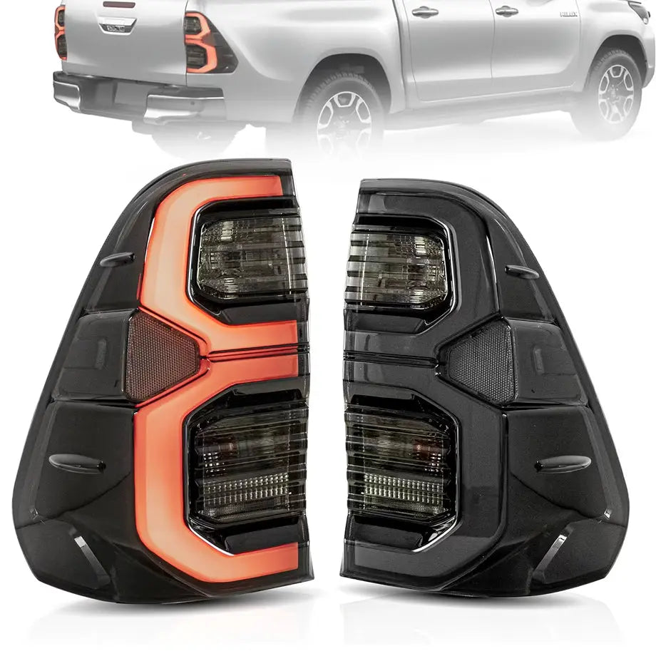 Toyota Hilux Revo (16-On) Smoked Black LED Taillights Max Motorsport