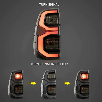 Toyota Hilux Revo (16-On) Smoked Black LED Taillights Max Motorsport