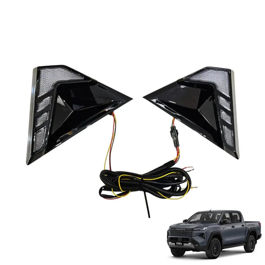 Toyota Hilux Travo Low End (25-On) Front Bumper DRL LED Covers Max Motorsport