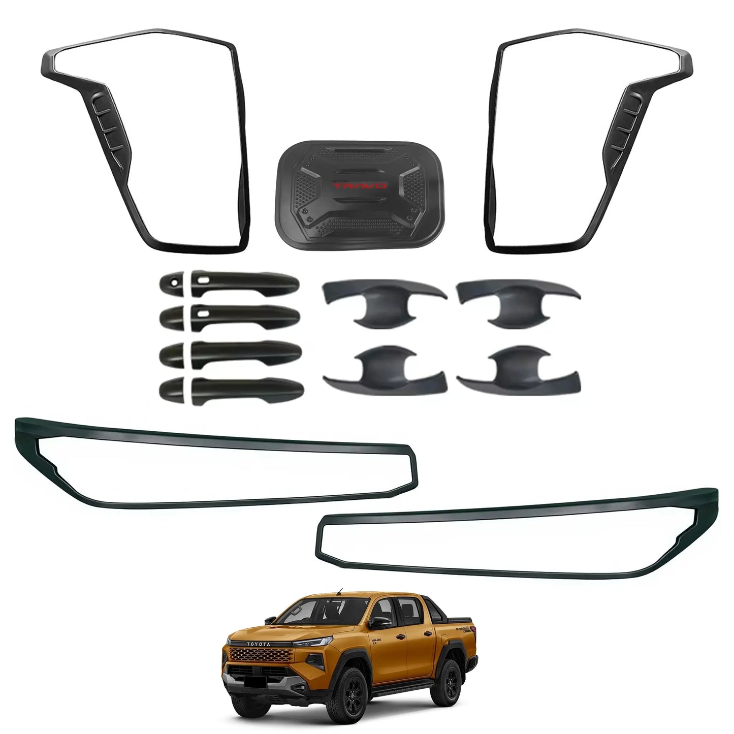 Toyota Hilux Travo (25-On) Matte Black Accessory Trim Kit (17-Piece) Max Motorsport