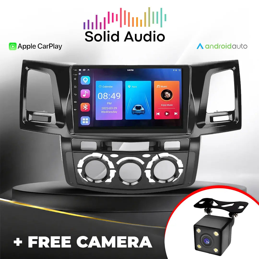 Toyota Hilux (05-14) M/C - 9 Inch Solid Audio Android Entertainment & GPS System +FREE Reverse Camera Solid Audio