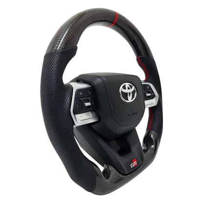 Toyota Land Cruiser LC300 GR Sport Style Genuine Carbon Fibre Upgrade Steering Wheel Max Motorsport