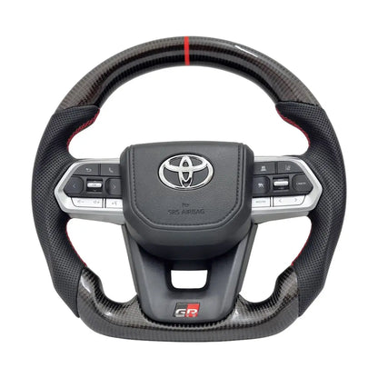 Toyota Land Cruiser LC300 GR Sport Style Genuine Carbon Fibre Upgrade Steering Wheel Max Motorsport