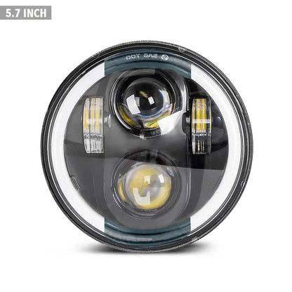 Universal 5.7 Inch - Jeep Style LED Angel Eye Projector Headlight Max Motorsport