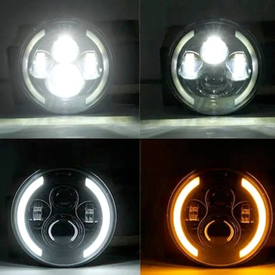 Universal 5.7 Inch - Jeep Style LED Angel Eye Projector Headlight Max Motorsport