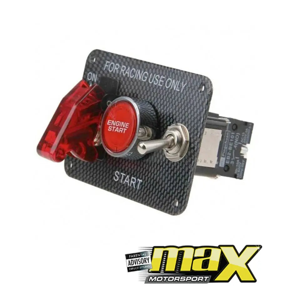 Metal Engine Button Universal Carbon Panel Engine Start Button With Ignition Switch Kit ...