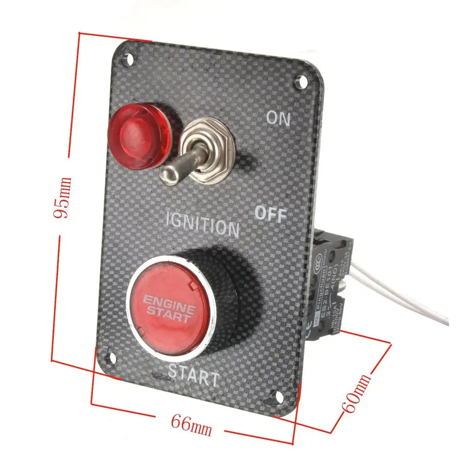 Metal Engine Button Universal Carbon Panel Push Start Engine Button With Ignition Toggle ...