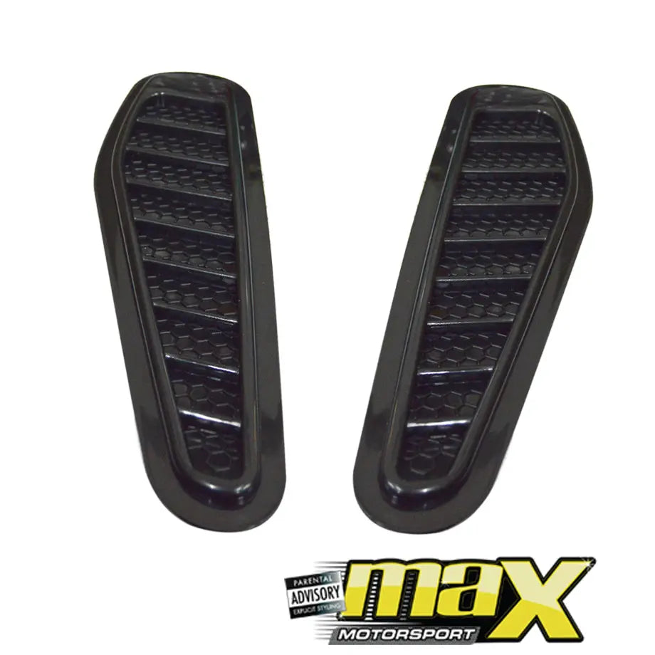 Universal Gloss Black Plastic Bonnet Vents maxmotorsports