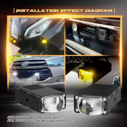 Universal Matrix Ultra Compact Dual POD LED Projector Grille Lights Max Motorsport