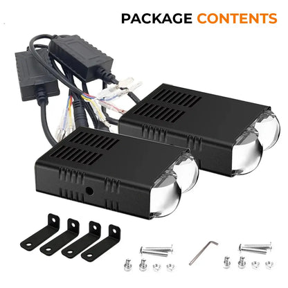 Universal Matrix Ultra Compact Dual POD LED Projector Grille Lights Max Motorsport