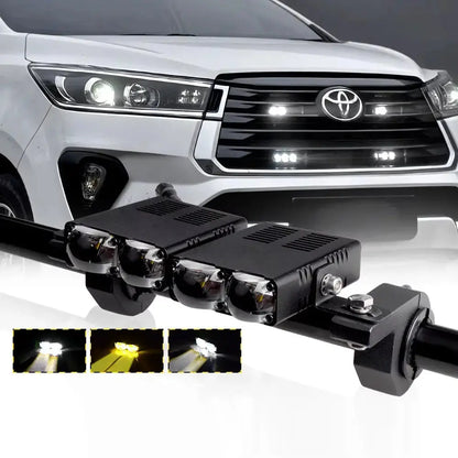 Universal Matrix Ultra Compact Dual POD LED Projector Grille Lights With Strobe Function Max Motorsport