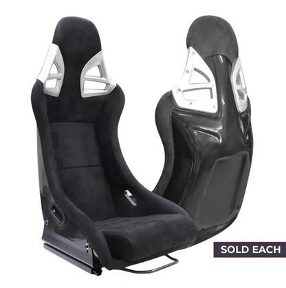 Universal Non-Reclinable Bucket Racing Seats With Gloss Black Frame (EACH) Max Motorsport