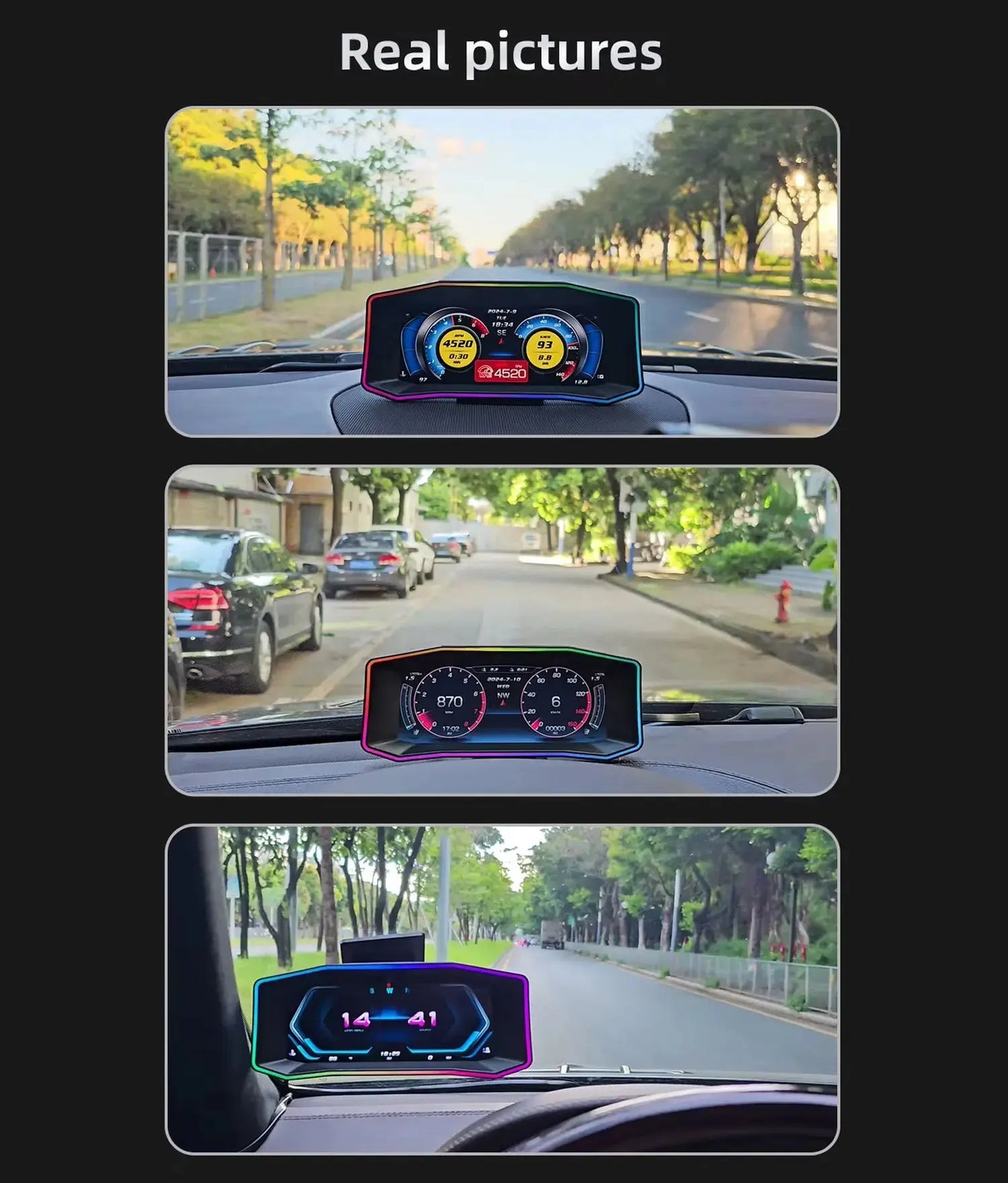 Universal OBD2 P6 Digital Heads-Up Instrument Display With Speedometer, Accelerometer & Data Reader Max Motorsport