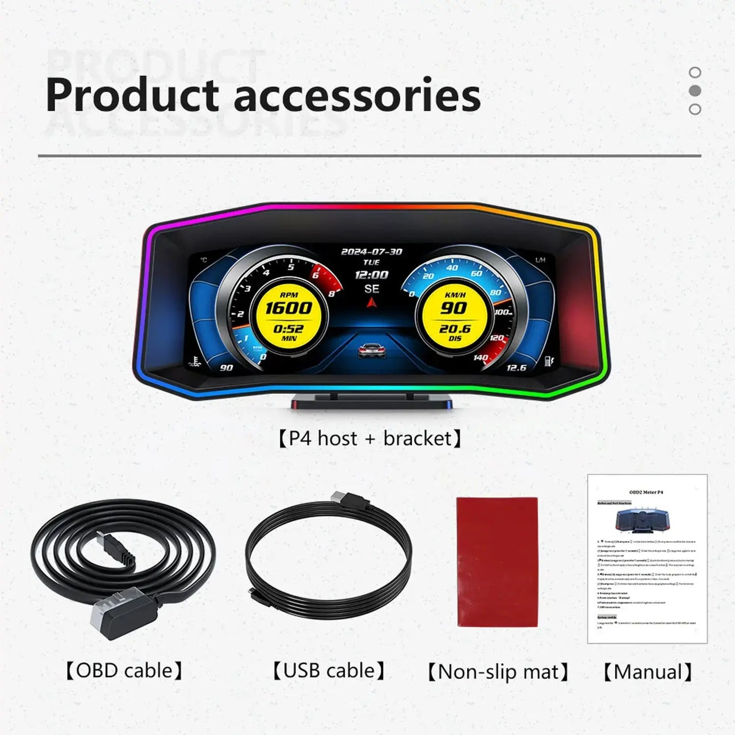 Universal OBD2 P6 Digital Heads-Up Instrument Display With Speedometer, Accelerometer & Data Reader Max Motorsport