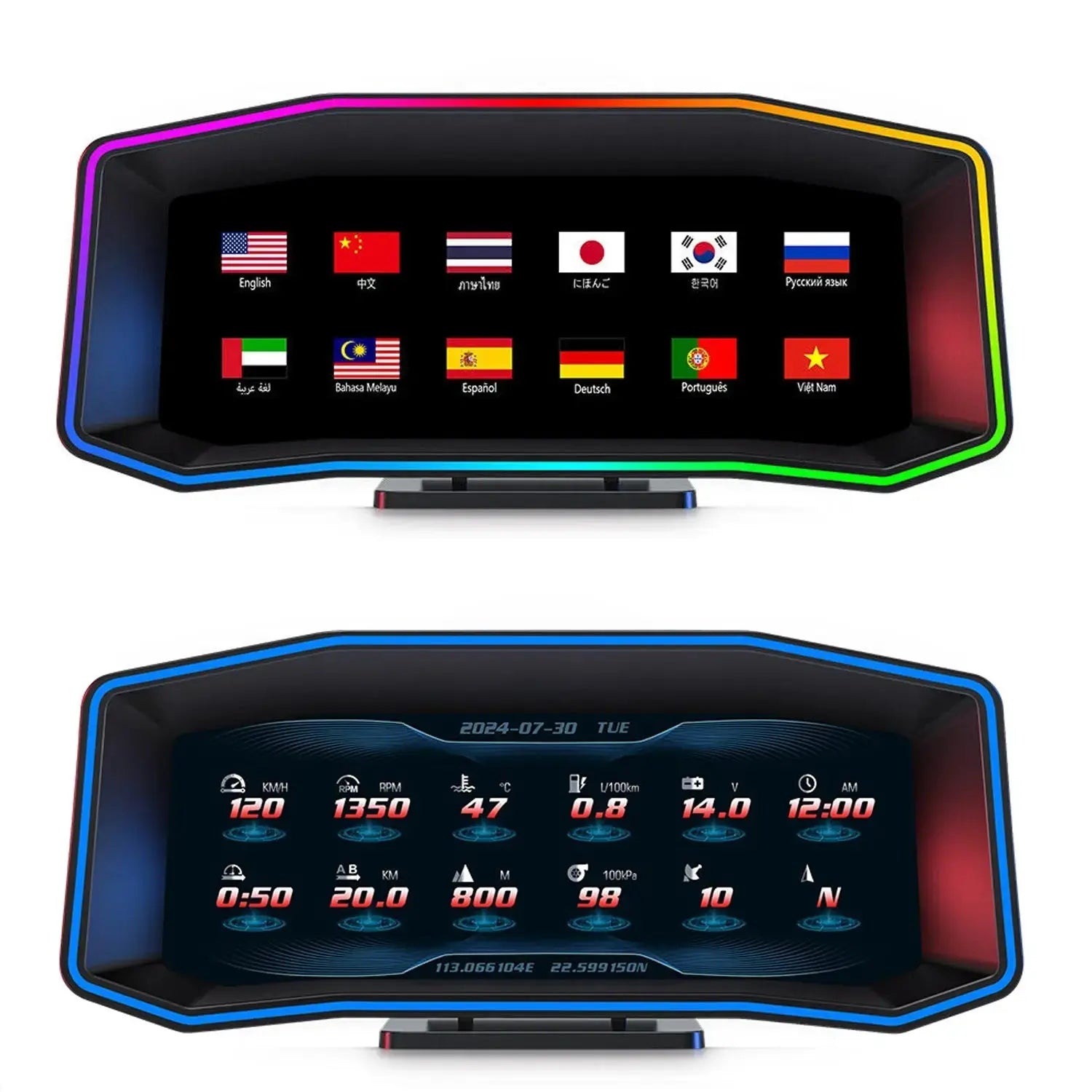 Universal OBD2 P6 Digital Heads-Up Instrument Display With Speedometer, Accelerometer & Data Reader Max Motorsport
