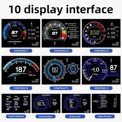 Universal OBD2 P6 Digital Heads-Up Instrument Display With Speedometer, Accelerometer & Data Reader Max Motorsport
