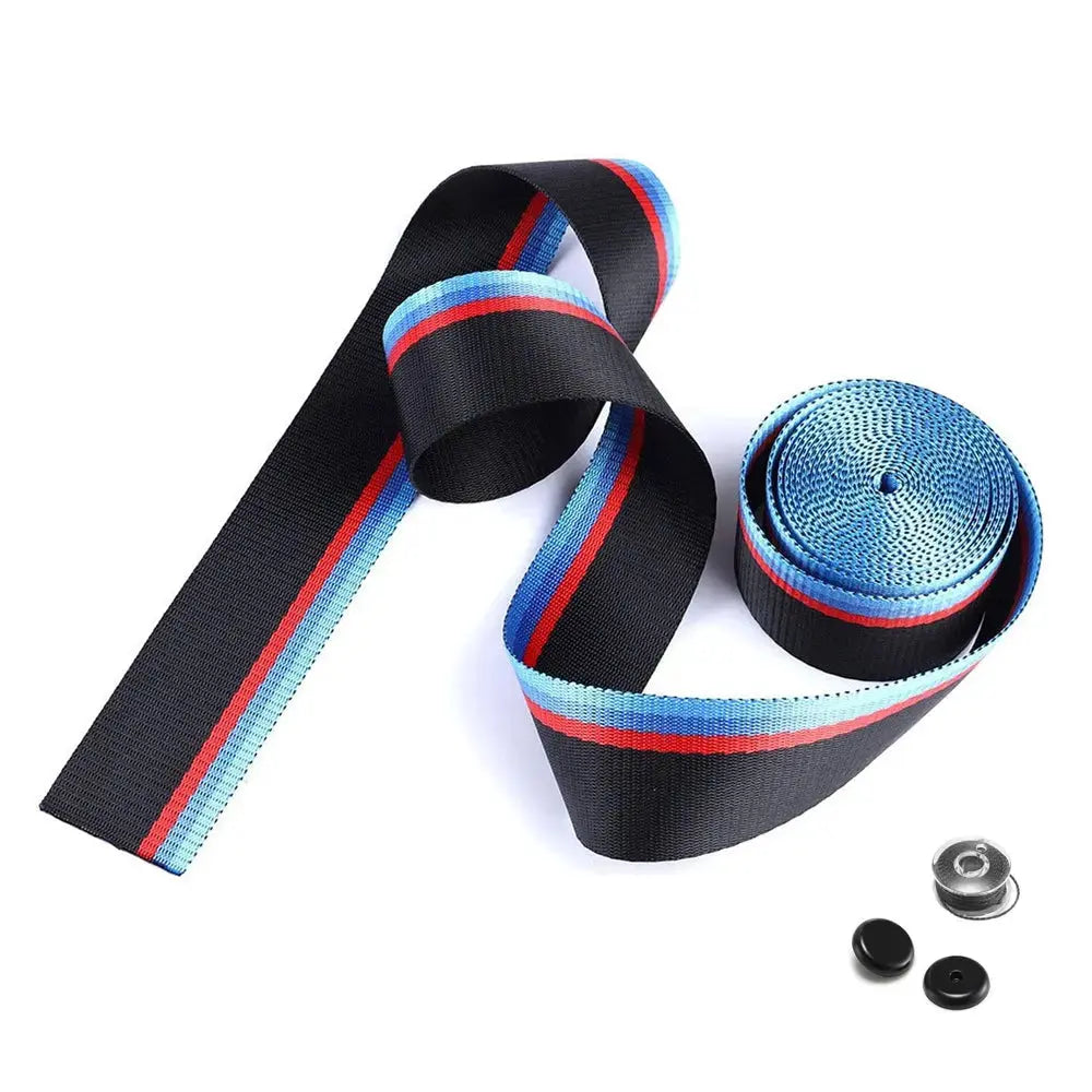 Universal Polyester Webbing Seat Belt Harness Strap - BM Performance Stripe Max Motorsport