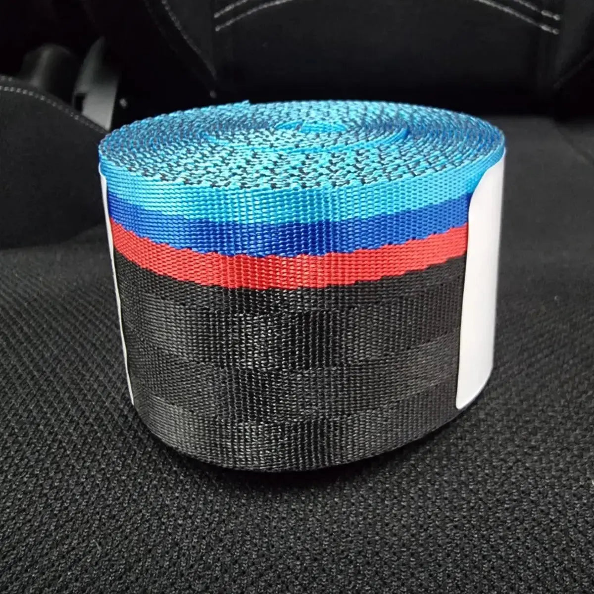 Universal Polyester Webbing Seat Belt Harness Strap - BM Performance Stripe Max Motorsport