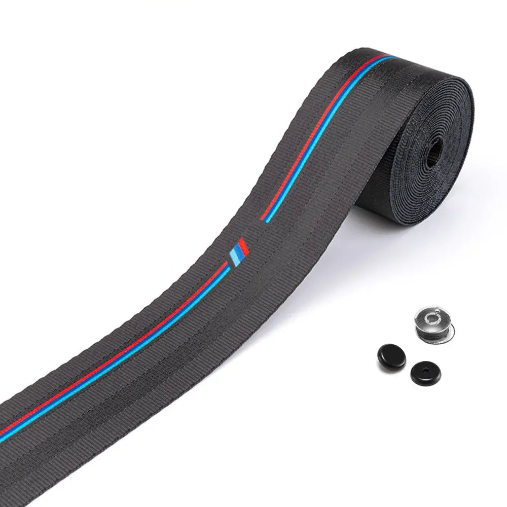 Universal Polyester Webbing Seat Belt Harness Strap - BM Performance Stripe Max Motorsport