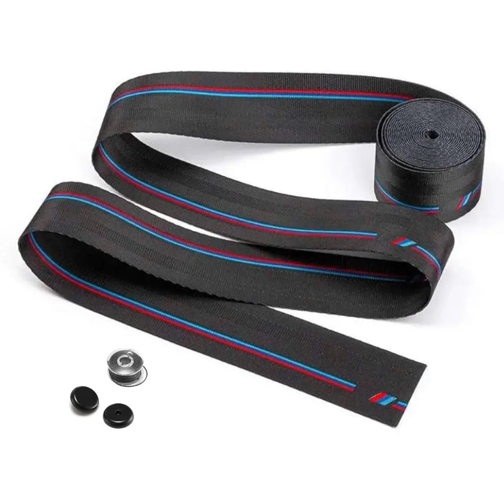 Universal Polyester Webbing Seat Belt Harness Strap - BM Performance Stripe Max Motorsport
