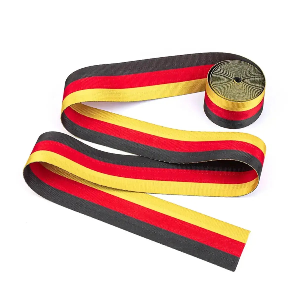 Universal Polyester Webbing Seat Belt Harness Strap - German Stripe Max Motorsport