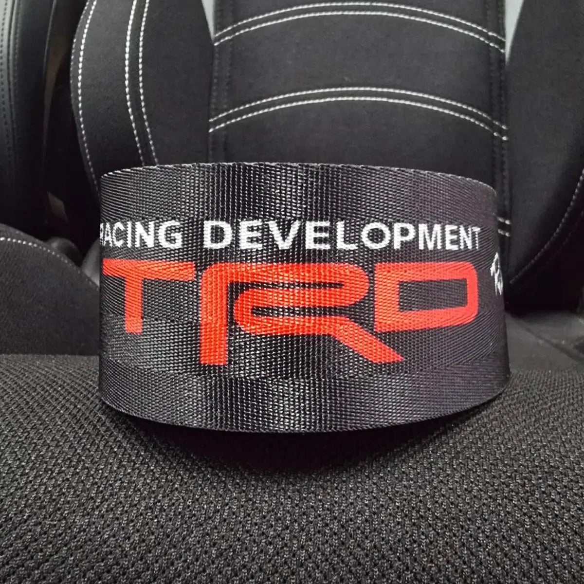 Universal Polyester Webbing Seat Belt Harness Strap - TRD (Black) Max Motorsport